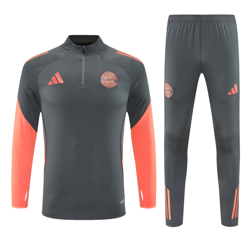 2025 26 bayern munich dark grey tracksuit front 2025-26 Bayern Munich Dark Grey Tracksuit - Front