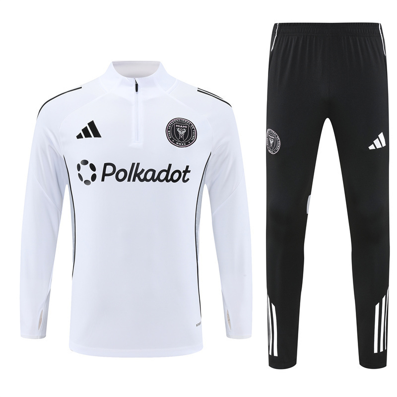 2025 26 inter miami white tracksuit front 2025-26 Inter Miami White Tracksuit - Front