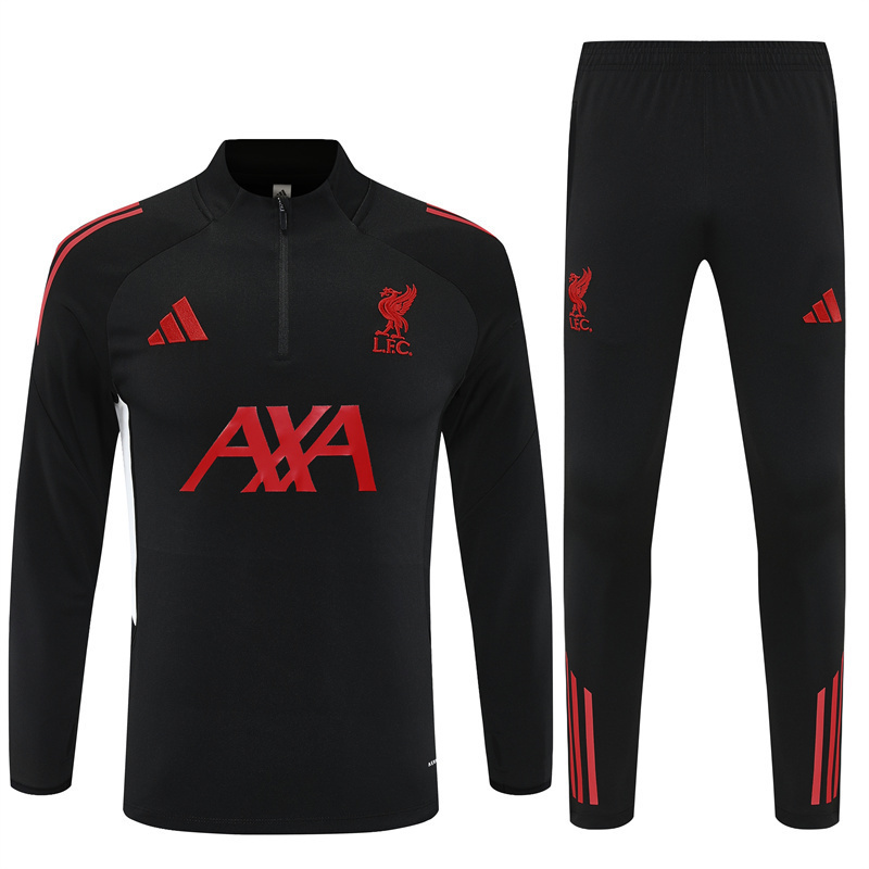 2025 26 liverpool black tracksuit front 2025-26 Liverpool Black Tracksuit - Front