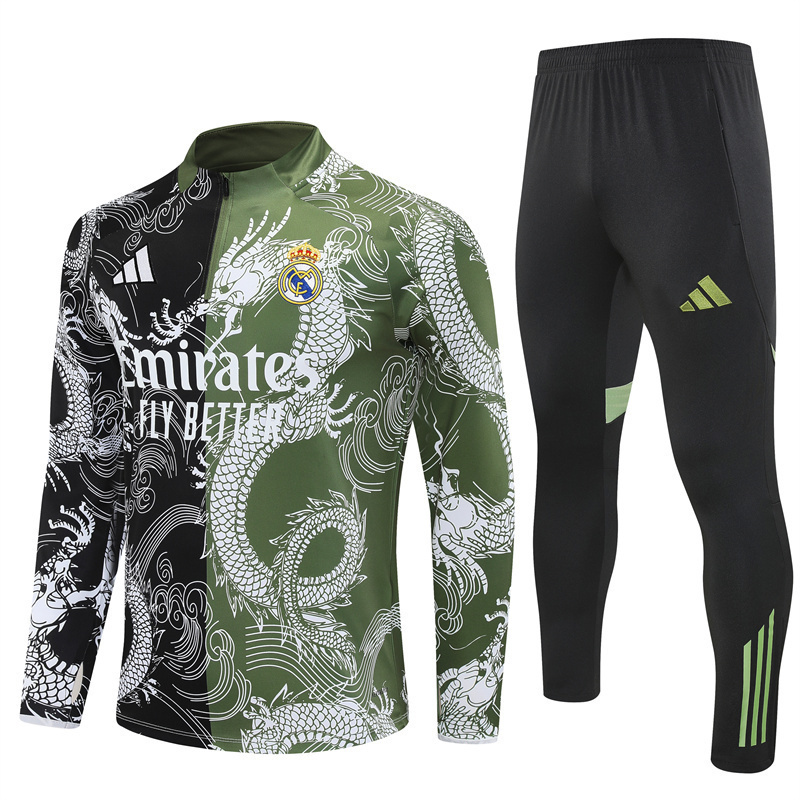 2025 26 real madrid black and green tracksuit special edition front 2025-26 Real Madrid Black and Green Tracksuit - Special Edition - Front