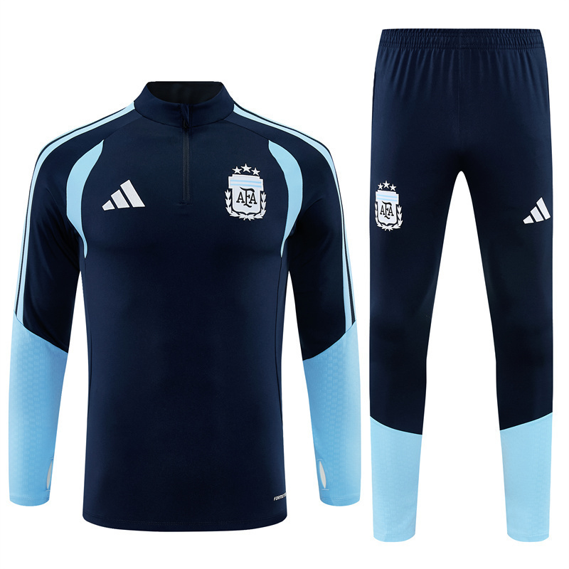 2026 27 argentina navy blue tracksuit front 2026-27 Argentina Navy Blue Tracksuit - Front