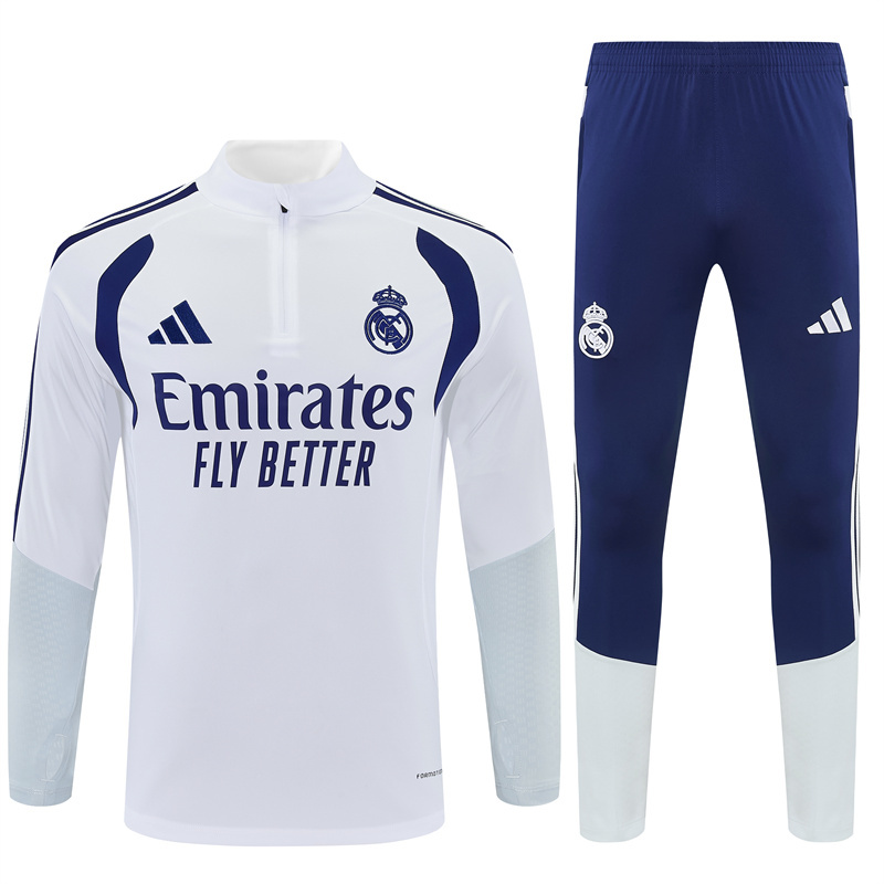 2026 27 real madrid white tracksuit front 2026-27 Real Madrid White Tracksuit - Front