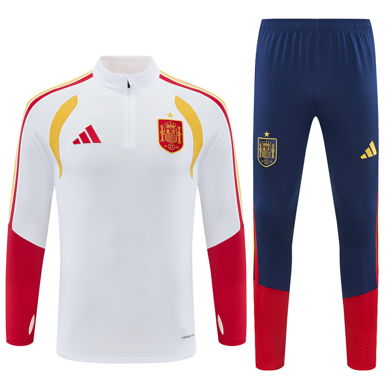 2026 27 spain white tracksuit front 2026-27 Spain White Tracksuit - Front