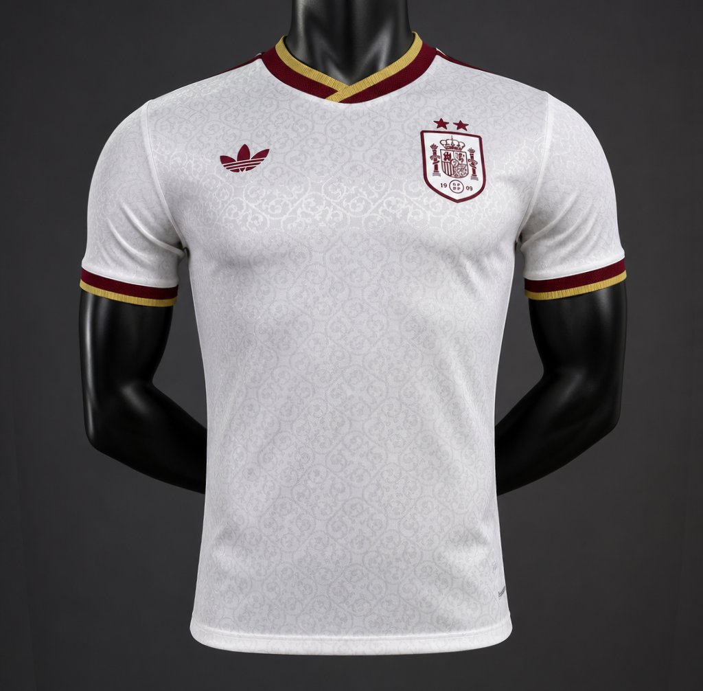 2 star player version 2026 spain away white jersey with champion patch 2 star player version 2026 spain away white jersey with champion patch