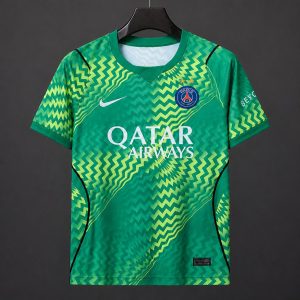 2 Stars 26 27 PSG Paris Saint Germain Green Goalkeeper Jersey - Front