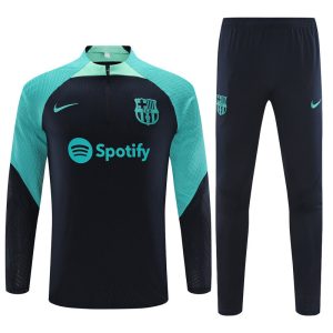 2023-24 FC Barcelona Navy Blue Tracksuit - Player Version - Front