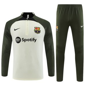 2023-24 FC Barcelona Off-White Tracksuit - Player Version - Front