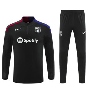 2024-25 FC Barcelona Black Tracksuit - Player Version - Front
