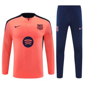 2024-25 FC Barcelona Coral Pink Tracksuit - Player Version - Front