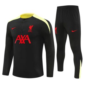 2024-25 Liverpool Black and Yellow Tracksuit - Player Version - Front