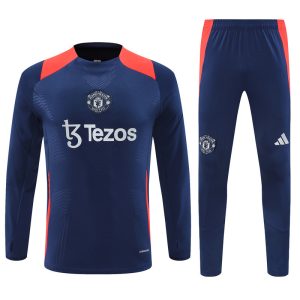 2024-25 Manchester United Navy Blue Tracksuit - Player Version - Front