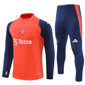 2024-25 Manchester United Orange Red Tracksuit - Player Version - Front