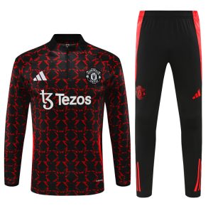 2024-25 Manchester United Red and Black Tracksuit - Camo - Front