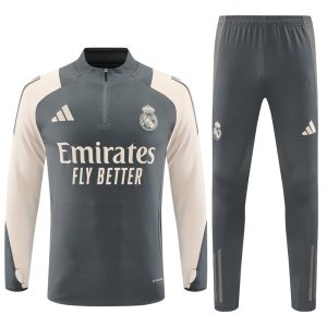 2024-25 Real Madrid Dark Grey Tracksuit - Front