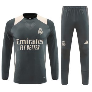 2024-25 Real Madrid Dark Grey Tracksuit - Player Version - Front