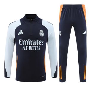 2024-25 Real Madrid Navy Blue Tracksuit - Front