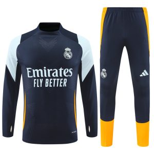 2024-25 Real Madrid Navy Blue Tracksuit - Player Version - Front