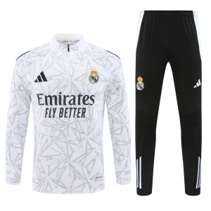 2024-25 Real Madrid White and Grey Tracksuit - Camo - Front