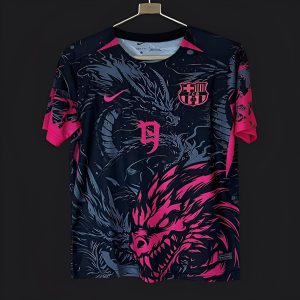 2025/26 Barcelona Black & Red Dragon Jersey - Front