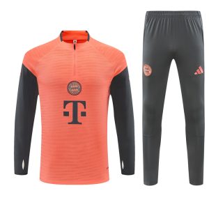 2025-26 Bayern Munich Orange Tracksuit - Adidas Cuff Logos - Player Version - Front