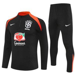 2025-26 Brazil Black Tracksuit - Player Version - Front