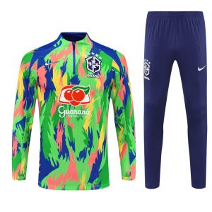 2025-26 Brazil Blue and Green Tracksuit - Camo - Front