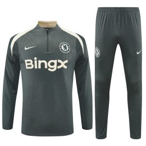 2025-26 Chelsea Army Green Tracksuit - Player Version - Front