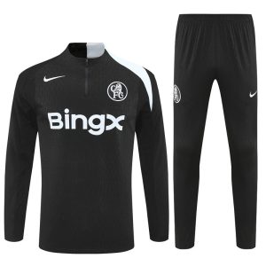 2025-26 Chelsea Black Tracksuit - T90 - Player Version - Front