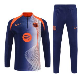 2025-26 FC Barcelona Blue and Orange Tracksuit - T90 - Camo - Front