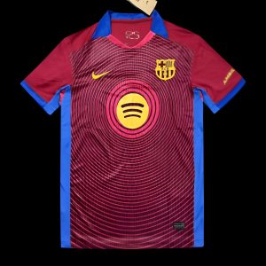 2025/26 FC Barcelona Burgundy with Circular Sound Wave Pattern Jersey - Front