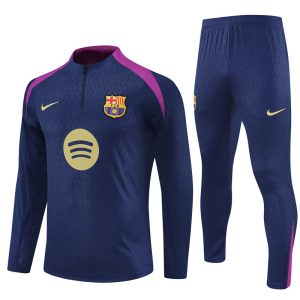 2025-26 FC Barcelona Navy Blue Tracksuit - Player Version - Front