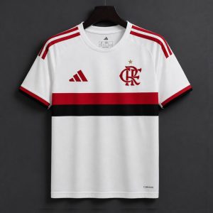 2025/26 Flamengo 2025 26 Away White Red Black Jersey - Front