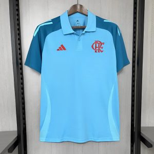 2025/26 Flamengo Light Blue Polo Jersey S-XXXXL - Front