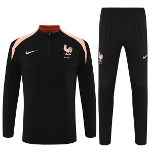 2025-26 France Black Tracksuit - Player Version - Front
