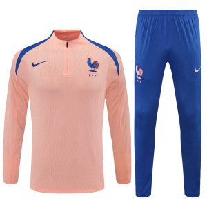 2025-26 France Light Pink Tracksuit - Player Version - Front