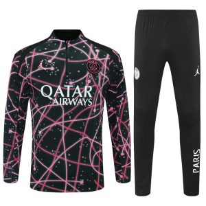 2025-26 Jordan x PSG Black and Pink Tracksuit - Camo - Front