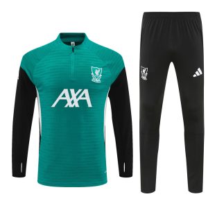 2025-26 Liverpool Green Tracksuit - Adidas Cuff Logos - Player Version - Front