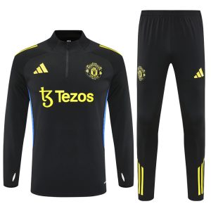 2025-26 Manchester United Black Tracksuit - Front