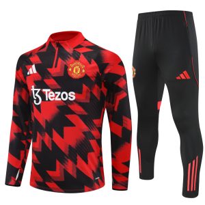 2025-26 Manchester United Red and Black Tracksuit - Camo - Front