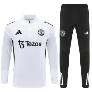 2025-26 Manchester United White and Purple Tracksuit - Front