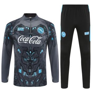 2025-26 Napoli Black and Grey Tracksuit - Camo - Front