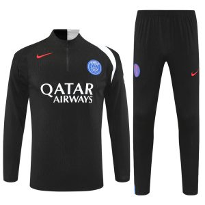 2025-26 PSG Black Tracksuit - T90 - Player Version - Front