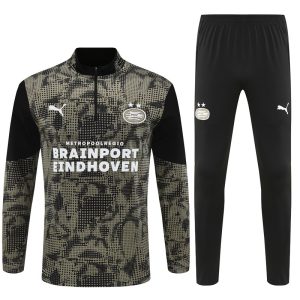 2025-26 PSV Eindhoven Black Tracksuit - Camo - Front