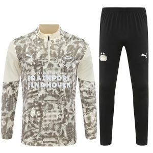 2025-26 PSV Eindhoven Light Yellow Tracksuit - Camo - Front