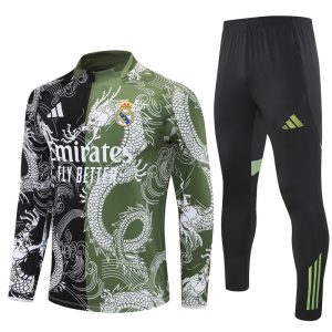 2025-26 Real Madrid Black and Green Tracksuit - Special Edition - Front