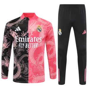 2025-26 Real Madrid Black and Pink Tracksuit - Special Edition - Front