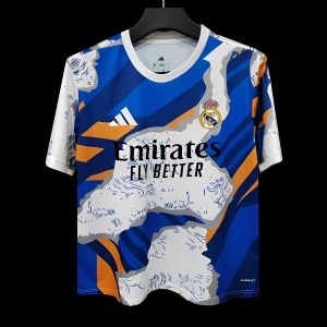 2025/26 Real Madrid Blue with Abstract Pattern Jersey - Front