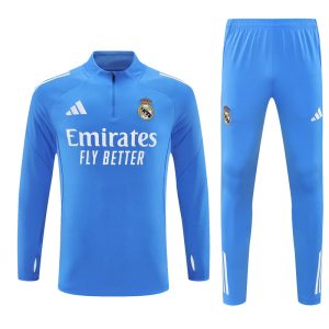 2025-26 Real Madrid Light Blue Tracksuit - Front