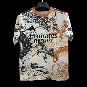 2025/26 Real Madrid White with Dragon Design Jersey - Front