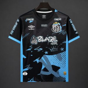 2025/26 Santos FC Neymar Jr Special Edition Jersey - Blaze Black Blue Jersey - Front
